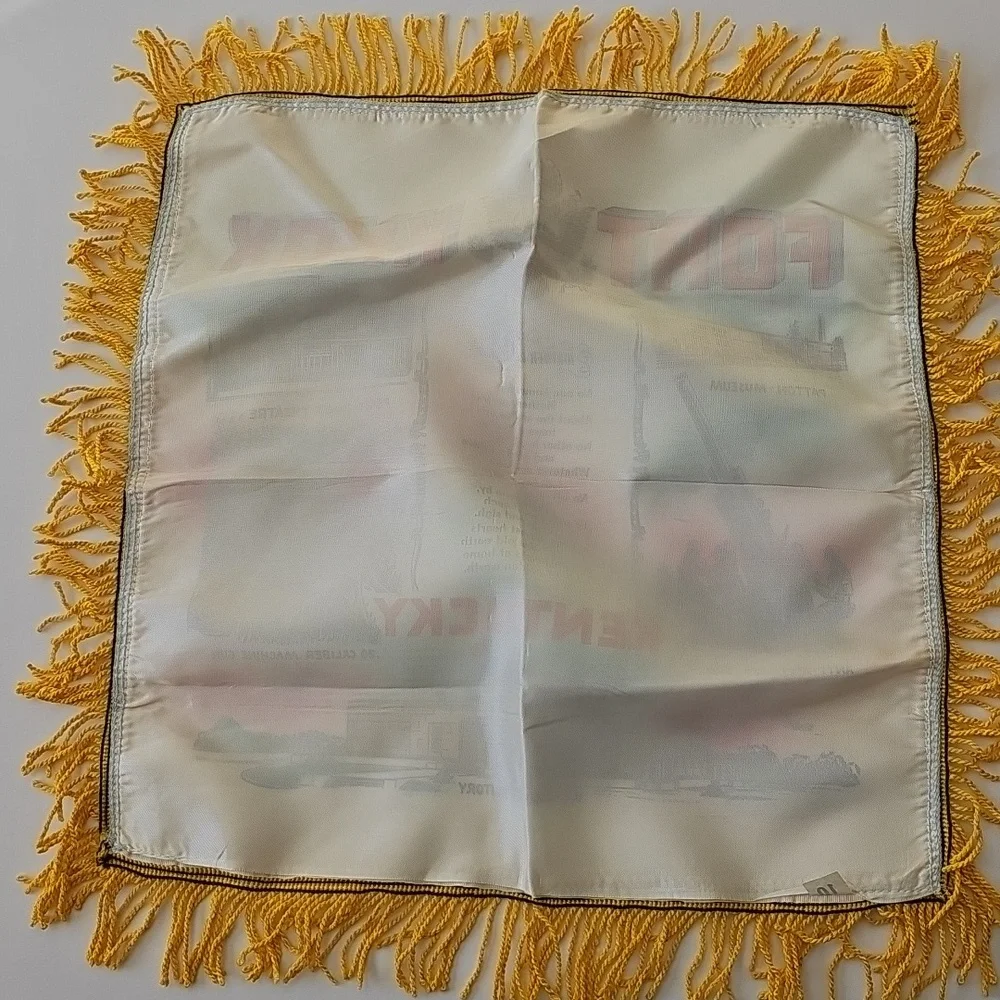 Vintage Fort Knox Kentucky Souvenir Silky Satiny Square Pillowcase EUC